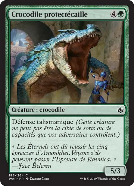 Crocodile protectécaille, carte Magic WAR 183 — extension La guerre des Planeswalkers
