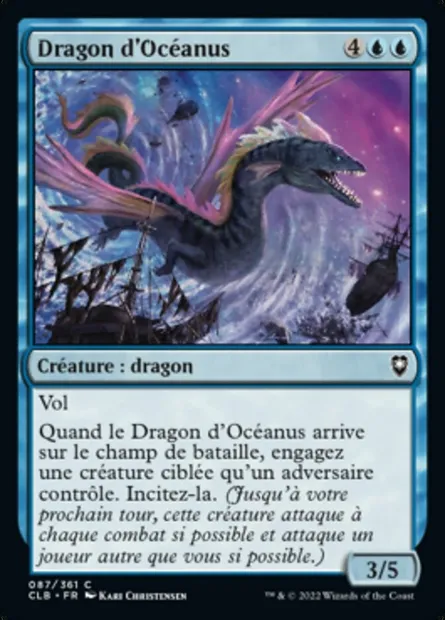 Dragon d'Océanus, carte Magic CLB 87 — extension Commander Légendes : la bataille de la Porte de Baldur