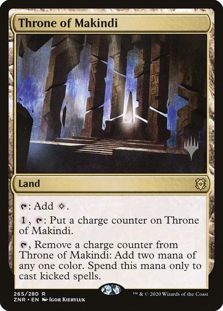 Trône des Makindi, carte Magic PZNR 265p — extension Zendikar Rising Promos