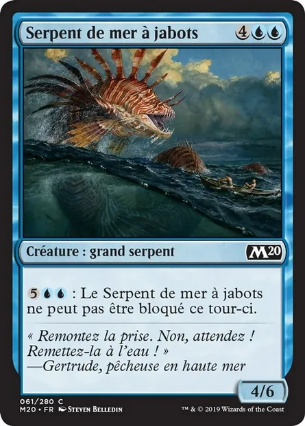Serpent de mer à jabots, carte Magic M20 61 — extension Core Set 2020