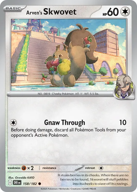 Arven's Skwovet, Pokémon card DRI 158 — Destined Rivals set