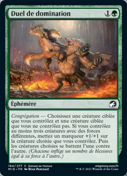 Duel de domination, carte Magic MID 184 — extension Innistrad : chasse de minuit