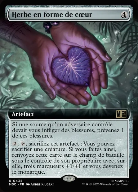 Herbe en forme de cœur, carte Magic MSC 435 — extension Marvel Super Heroes Commander