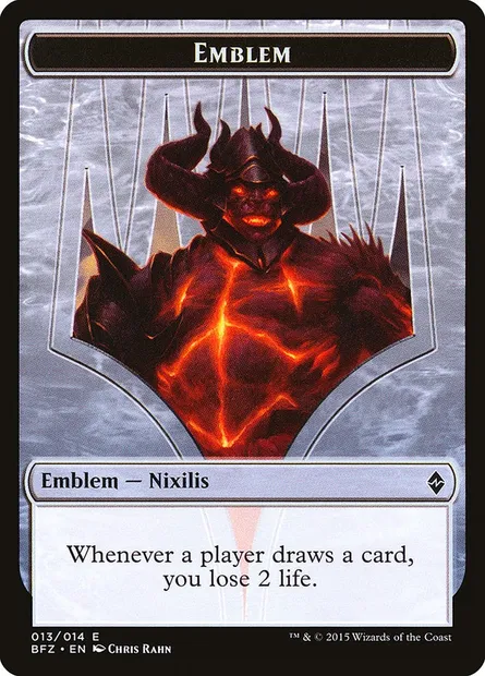 Ob Nixilis Reignited Emblem, carte Magic TBFZ 13 — extension Battle for Zendikar Tokens