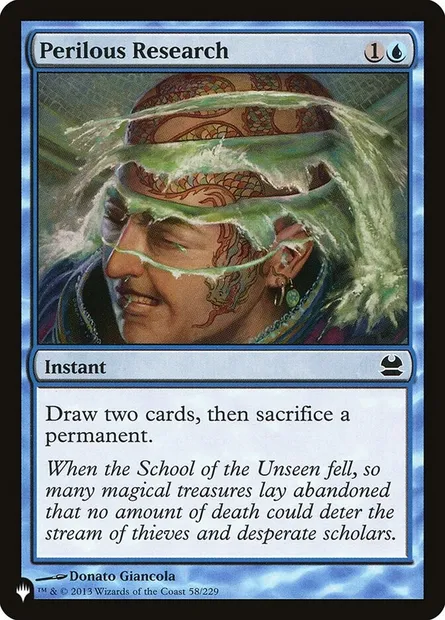 Perilous Research, Magic card PLST MMA-58 — The List set