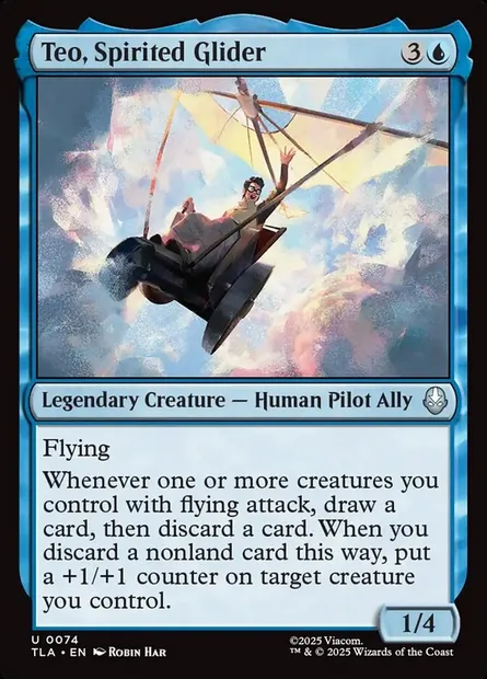 Teo, Spirited Glider, Magic card TLA 74 — Avatar: The Last Airbender set