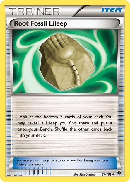 Root Fossil Lileep, Pokémon card PLB 87 — Plasma Blast set
