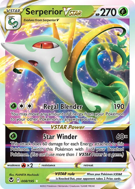 Serperior VSTAR, Pokémon card SIT 008 — Silver Tempest set