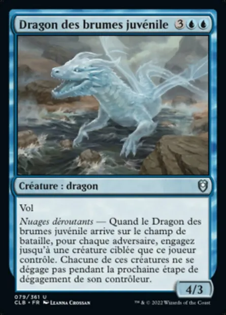 Dragon des brumes juvénile, carte Magic CLB 79 — extension Commander Légendes : la bataille de la Porte de Baldur