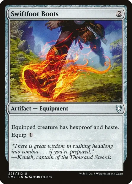 Swiftfoot Boots, Magic card CM2 223 — Commander Anthology Volume II set