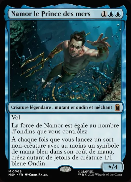 Namor le Prince des mers, carte Magic MSH 69 — extension Marvel Super Heroes
