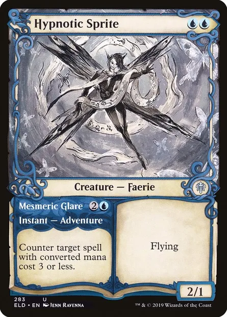 Hypnotic Sprite // Mesmeric Glare, Magic card ELD 283 — Throne of Eldraine set