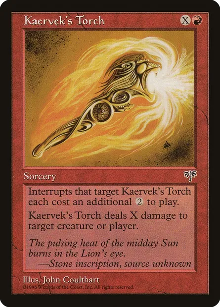 Torche selon Kaervek, carte Magic MIR 185 — extension Mirage