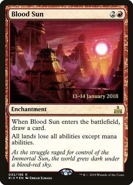 Soleil de sang, carte Magic PRIX 92s — extension Rivals of Ixalan Promos