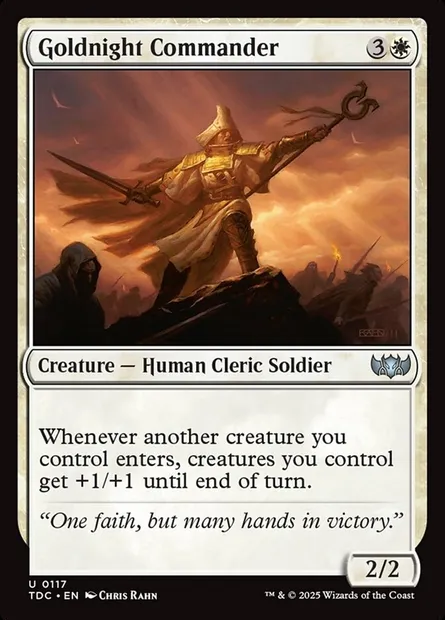Goldnight Commander, Magic card TDC 117 — Tarkir: Dragonstorm Commander set