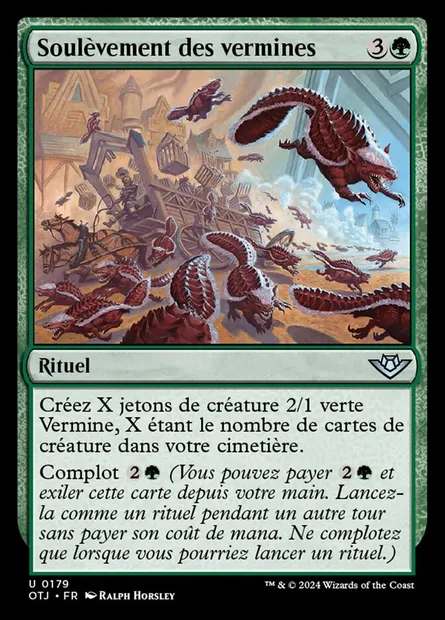 Soulèvement des vermines, carte Magic OTJ 179 — extension Outlaws of Thunder Junction
