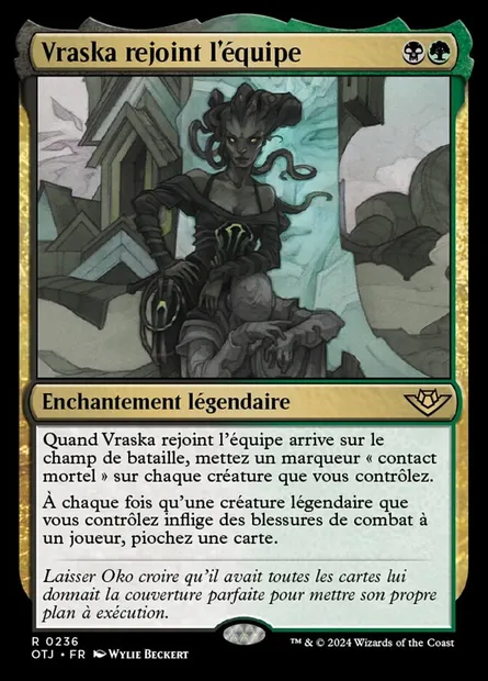 Vraska rejoint l'équipe, carte Magic OTJ 236 — extension Outlaws of Thunder Junction