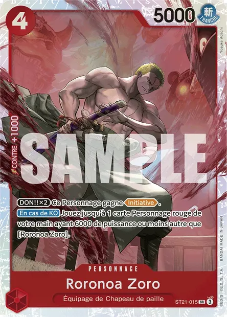 Roronoa Zoro, carte One Piece ST21-015 — extension GEAR 5TH