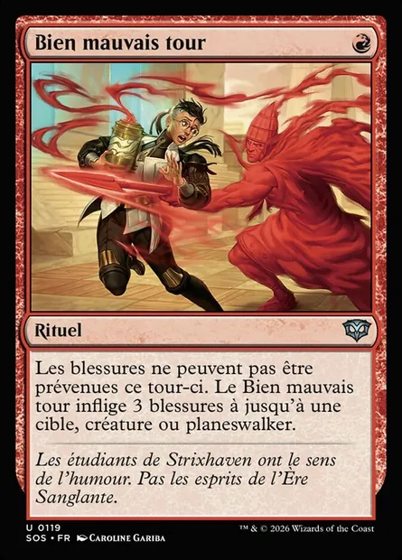Bien mauvais tour, carte Magic SOS 119 — extension Secrets of Strixhaven
