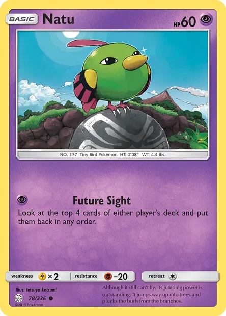 Natu, Pokémon card CEC 78 — Cosmic Eclipse set