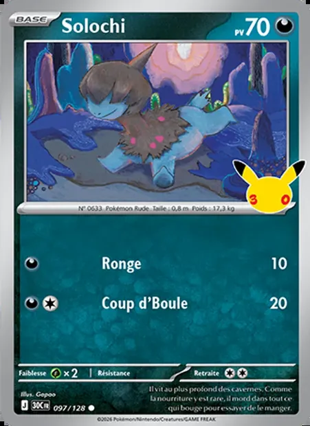 Solochi, carte Pokémon 30C 097 — extension 30ᵉ Anniversaire