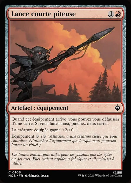 Lance courte piteuse, carte Magic HOB 108 — extension The Hobbit