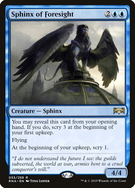 Sphinx of Foresight, Magic card RNA 55 — Ravnica Allegiance set