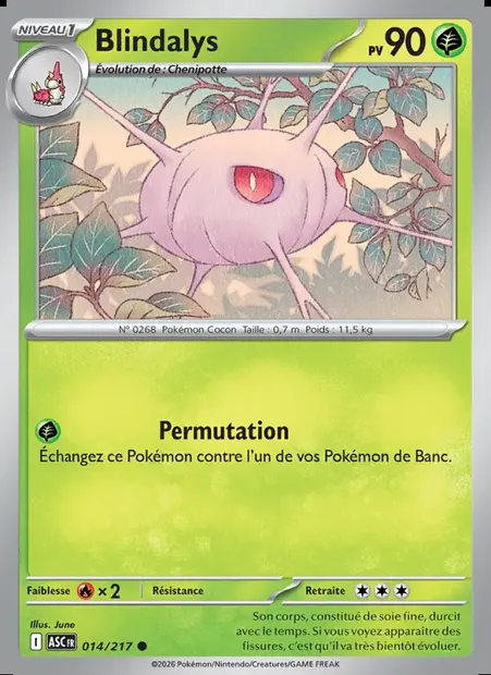 Blindalys, carte Pokémon ASC 014 — extension Héros Transcendants