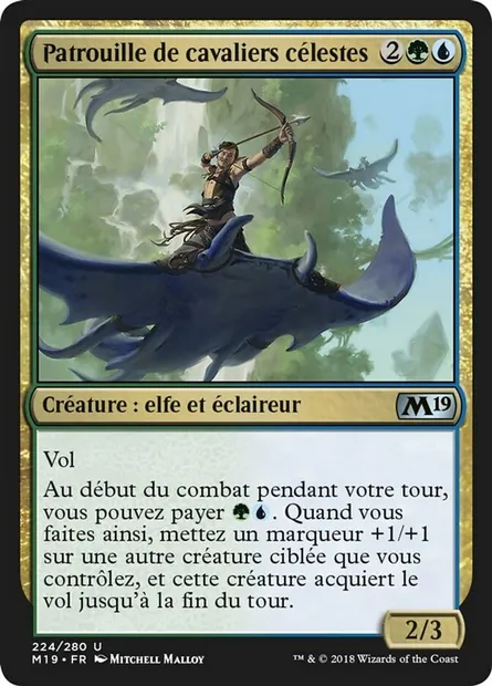 Patrouille de cavaliers célestes, carte Magic M19 224 — extension Core Set 2019