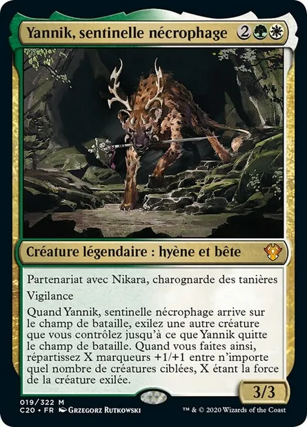 Yannik, sentinelle nécrophage, carte Magic C20 19 — extension Commander 2020