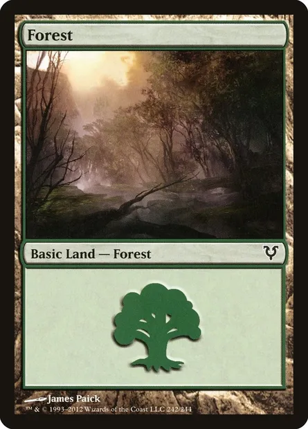 Forest, Magic card AVR 242 — Avacyn Restored set