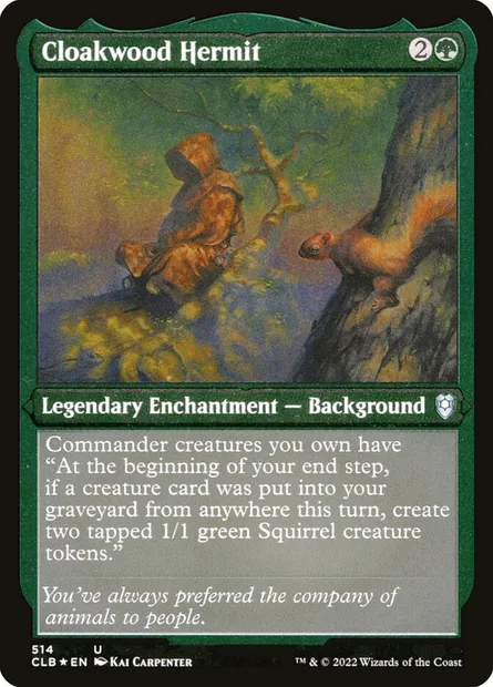 Cloakwood Hermit, Magic card CLB 514 — Commander Legends: Battle for Baldur's Gate set
