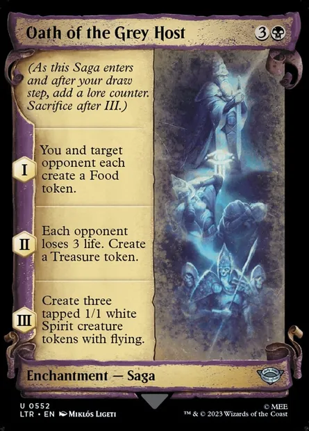 Serment de l'Ost Gris, carte Magic LTR 552 — extension Le Seigneur des Anneaux : chroniques de la Terre du Milieu