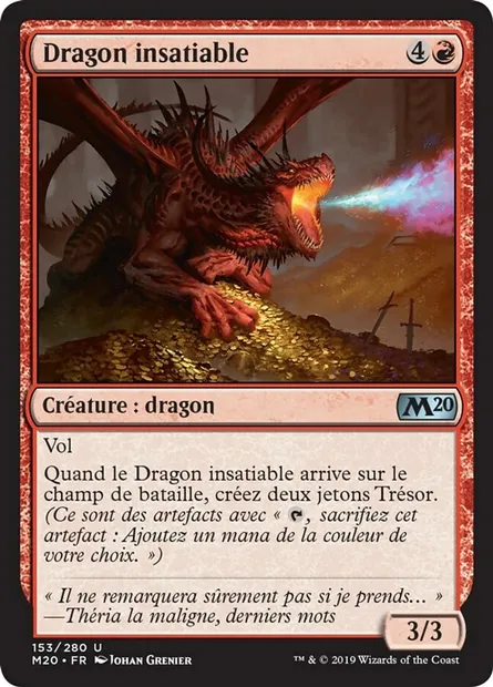 Dragon insatiable, carte Magic M20 153 — extension Core Set 2020