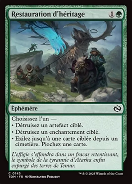 Restauration d'héritage, carte Magic TDM 145 — extension Tarkir: Dragonstorm