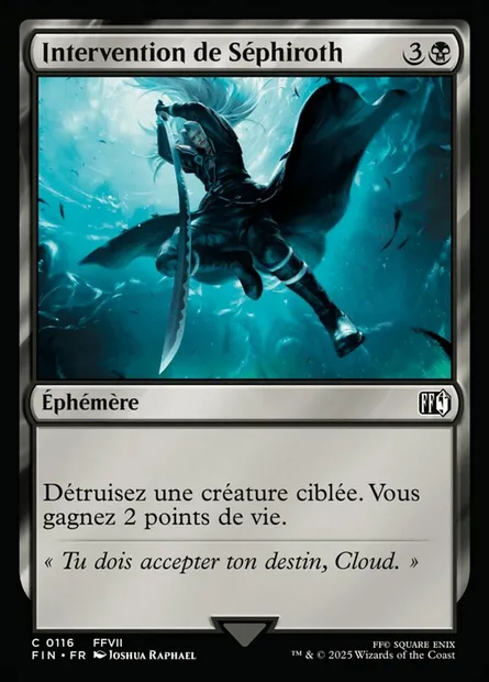 Intervention de Séphiroth, carte Magic FIN 116 — extension Final Fantasy