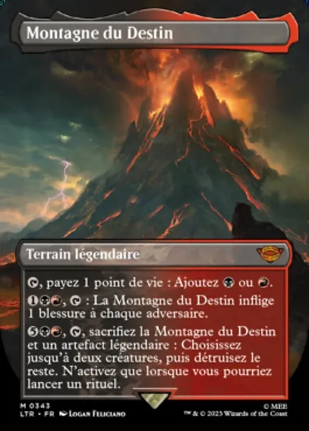 Montagne du Destin, carte Magic LTR 343 — extension Le Seigneur des Anneaux : chroniques de la Terre du Milieu