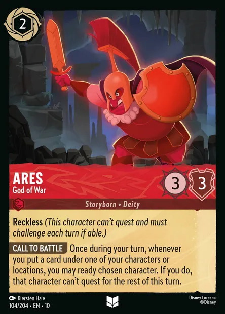 Ares - God of War, Disney Lorcana card CH10-104 — Whispers in the Well set