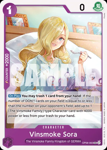 Sora Vinsmoke, carte One Piece OP06-063 — extension ONE PIECE CARD THE BEST