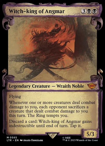 Roi-sorcier d'Angmar, carte Magic LTR 565 — extension Le Seigneur des Anneaux : chroniques de la Terre du Milieu