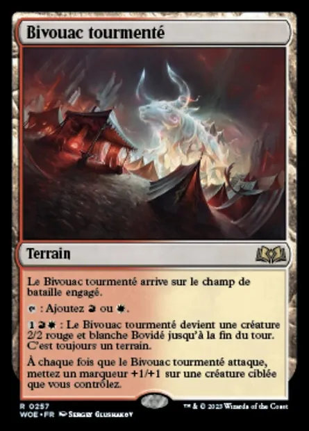 Bivouac tourmenté, carte Magic WOE 257 — extension Wilds of Eldraine