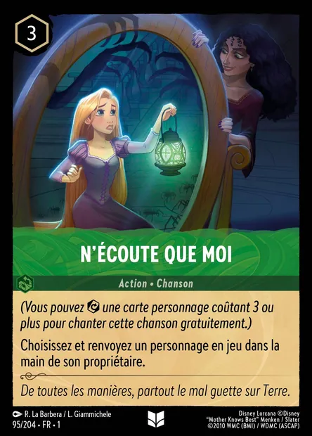 N'écoute que moi, carte Disney Lorcana CH1-095 — extension Premier Chapitre
