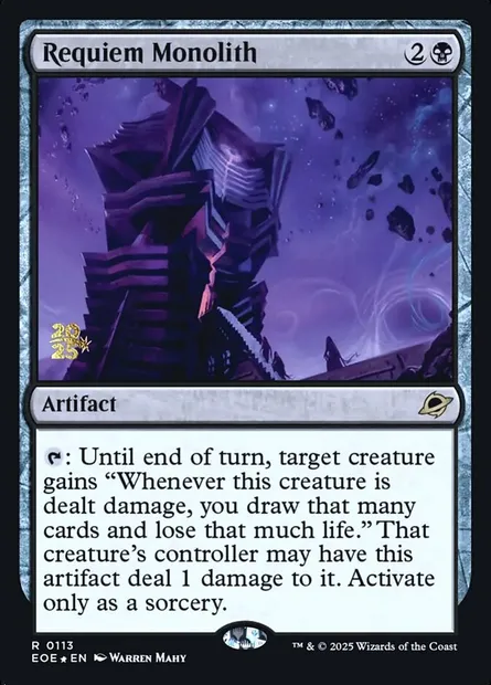 Requiem Monolith, Magic card PEOE 113s — Edge of Eternities Promos set