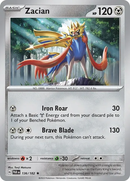 Zacian, carte Pokémon TDX 136 — extension Theme Deck & Blisters Exclusives