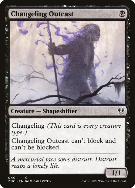 Changeling Outcast, Magic card ZNC 40 — Zendikar Rising Commander set