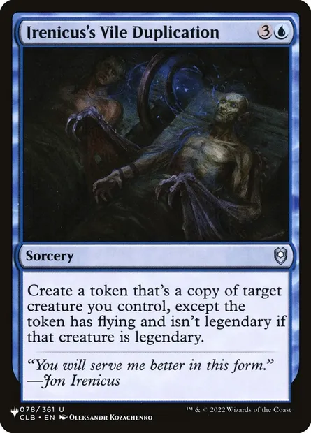 Irenicus's Vile Duplication, Magic card PLST CLB-78 — The List set