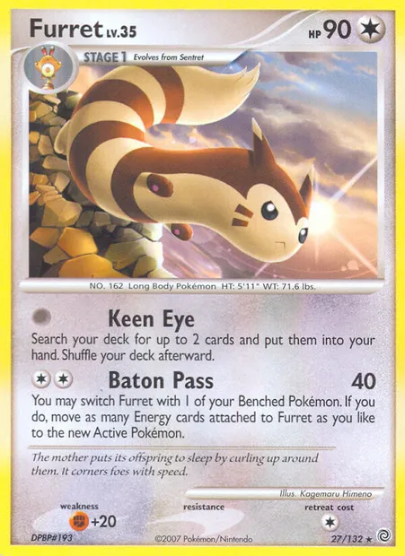 Furret, Pokémon card SW 27 — Secret Wonders set