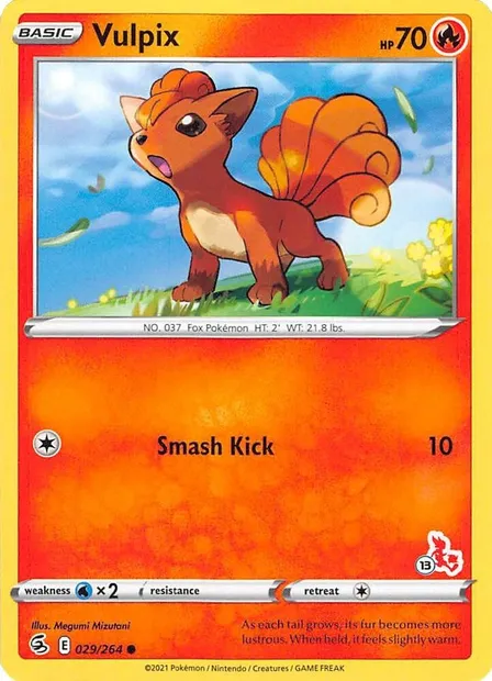 Vulpix, Pokémon card BA22 029-13 — Battle Academy 2022 set