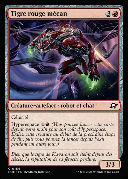 Tigre rouge mécan, carte Magic EOE 154 — extension Edge of Eternities