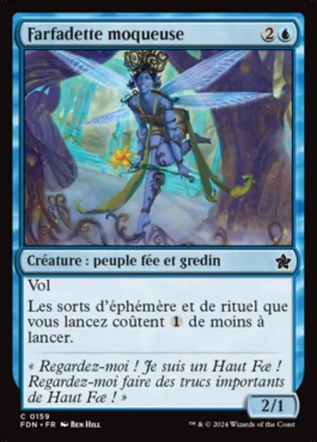 Farfadette moqueuse, carte Magic FDN 159 — extension Foundations